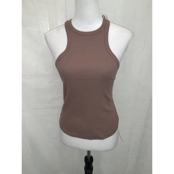 TOPSHOP Women's Ribbed Tank top size 8-10 Mocha Brown - Picture 1 of 2